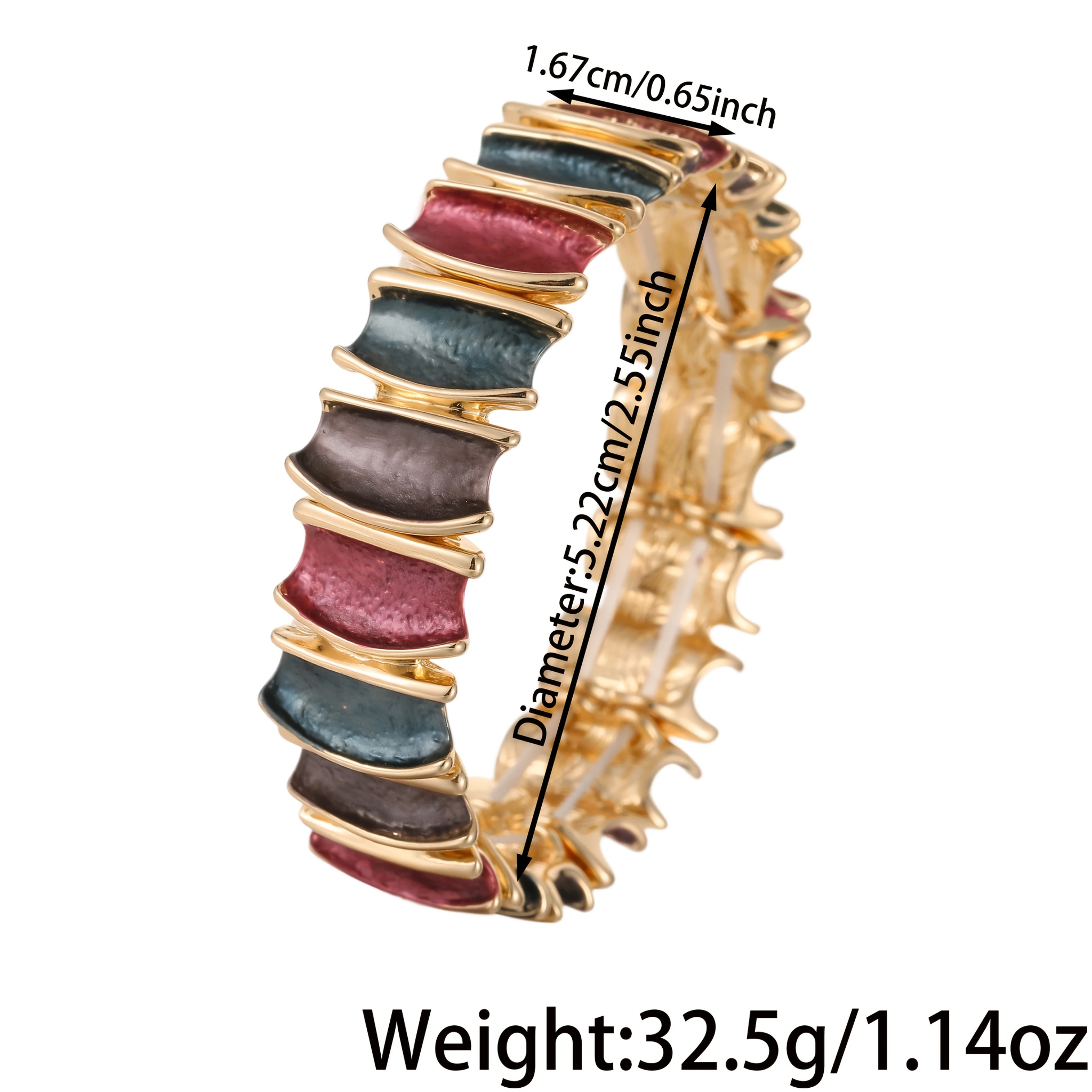 Women's Macaron-Colored Enamel Plated Stretch Bracelet, Elegant Gift